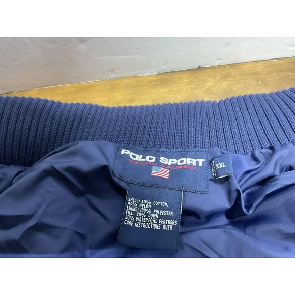 VINTAGE Polo Sport Ralph Lauren Jacket Mens 2XL Blue Down Marshmellow Puffer - Picture 10 of 14